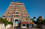 The great Chola temples of Tamil Nadu - The Nataraja temple of Chidambaram. The great gopura of the west entrance. 